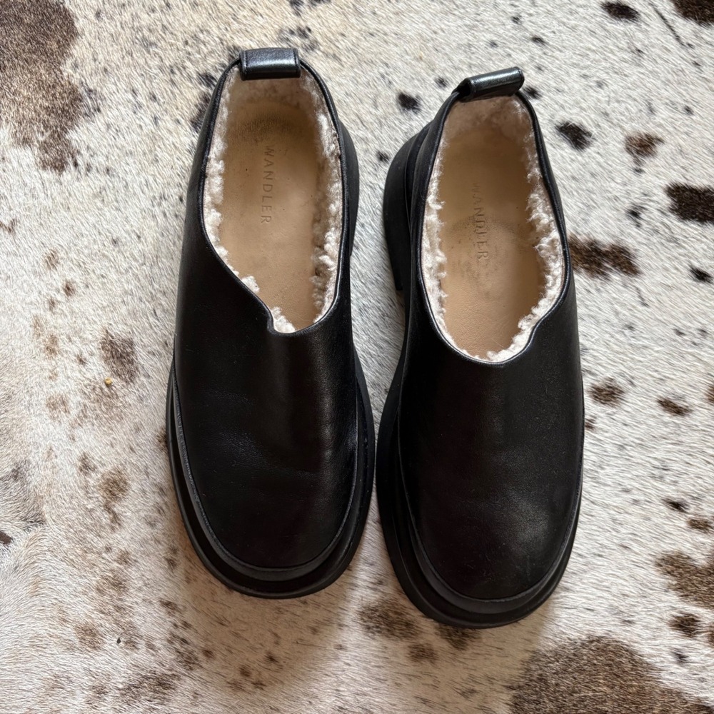 WANDLER Rosa Lambskin Slide Mule
Loafer 6.5 Leather Shearling Lining Chunky
Sole